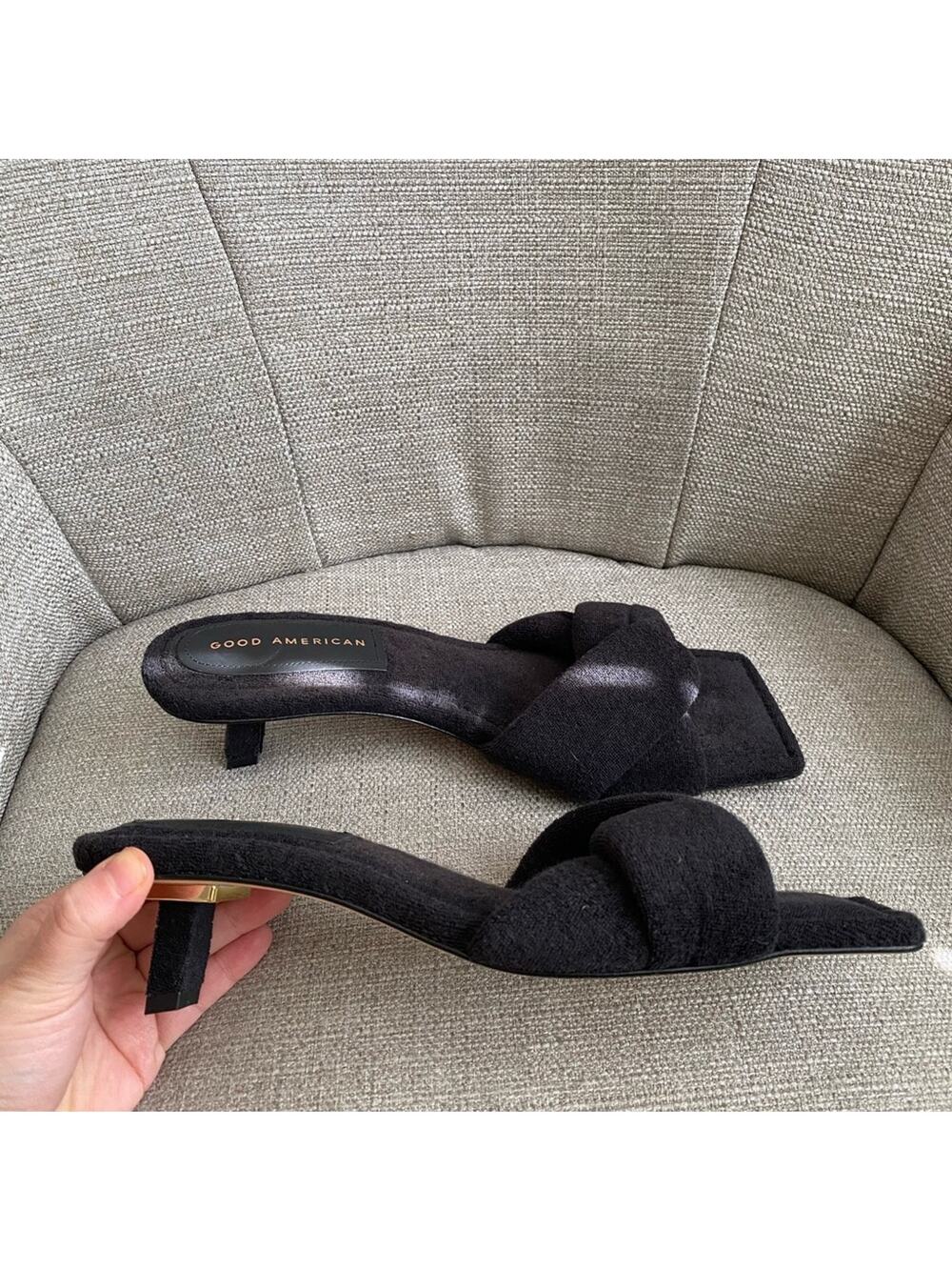 Good American Terry Kickstand Slide Sandal